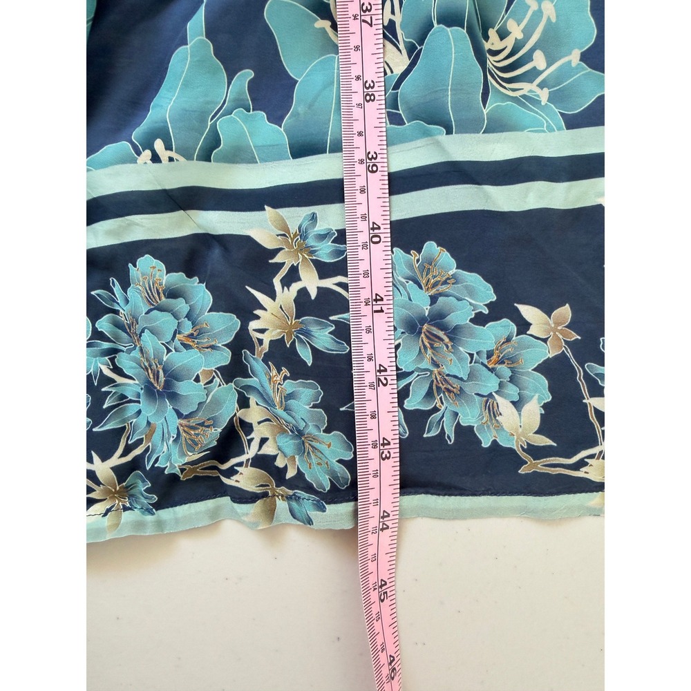 Johnny Was Yoka Dress Peonee Floral Blue Tiered Maxi Resort Vacation Boho L - Picture 7 of 8